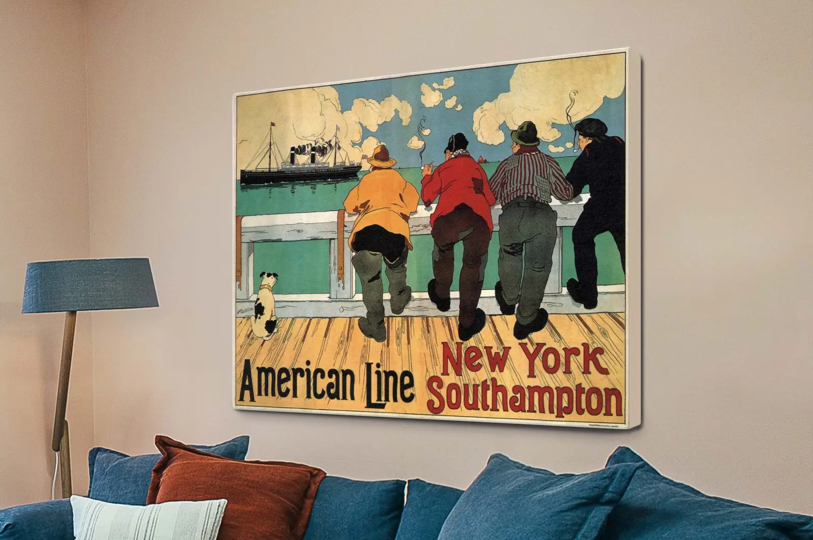 American Line Vintage Travel Poster Print | Canvas Prints Perth
