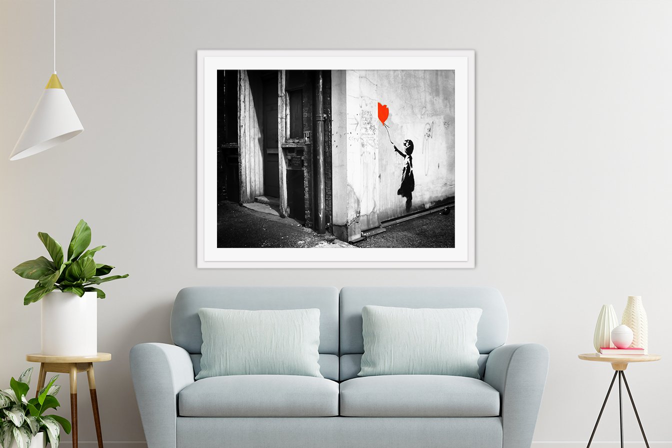 Selection of Banksy artworks showing the six archetypes - romantic, satirical, animal, political, domestic and nature stencils