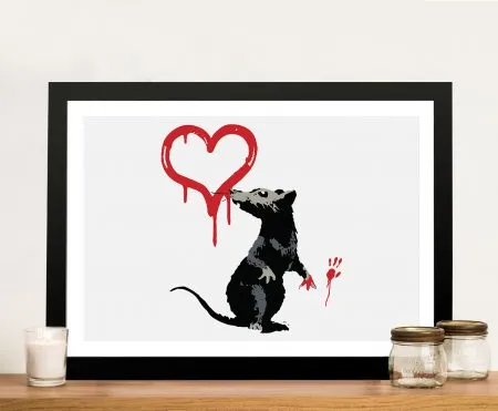 Banksy Rat High Res wall art print, urban graffiti artwork
