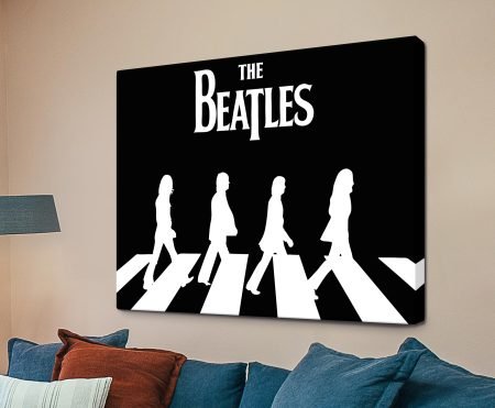 The Beatles black-and-white framed canvas in timeless greyscale