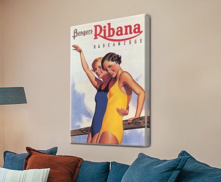 Bengers Ribana vintage advertising poster in a classic retro illustration style