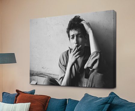 Bob Dylan pop-art framed print with cigarette smoke