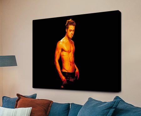 Fight Club artwork of Brad Pitt as Tyler Durden with a gritty subversive edge