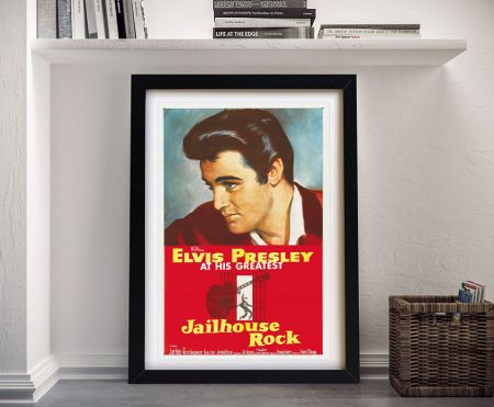 Jailhouse Rock vintage film poster in a frame
