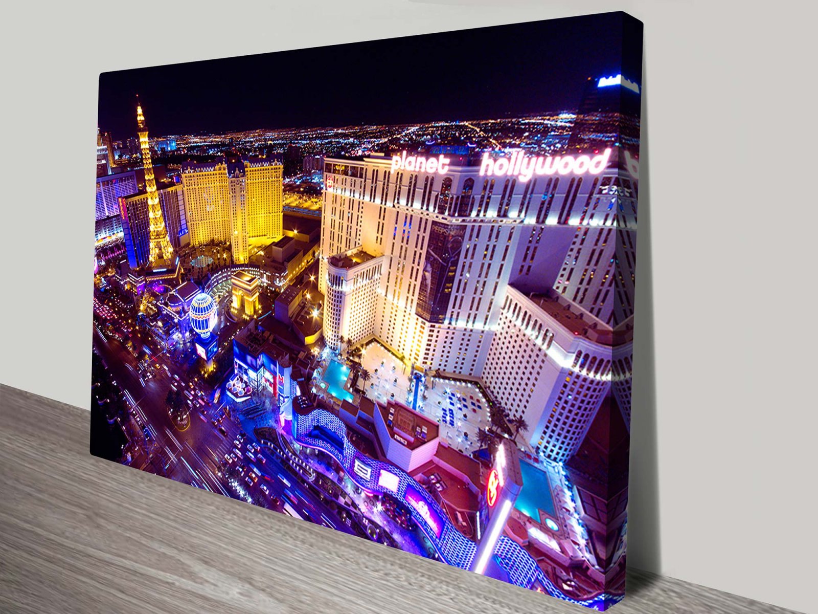 Las Vegas Night canvas print, coastal landscape artwork