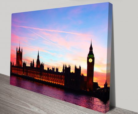 London Big Ben wall art print, panoramic scenery artwork
