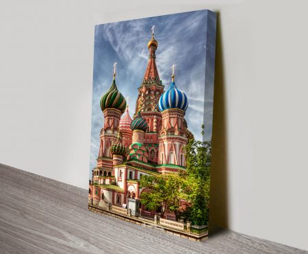 Canvas print of the Moscow cityscape, warm domed skyline tones for a WA study