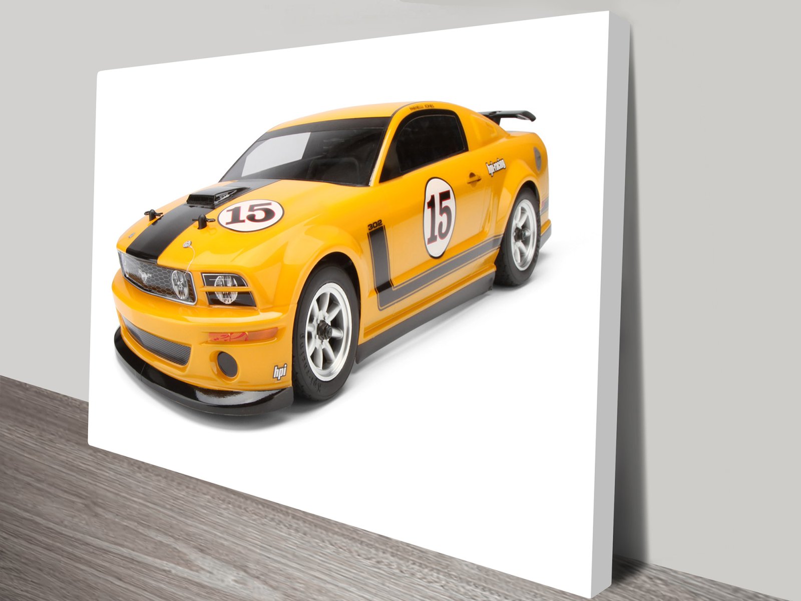 Canvas print of a Ford Mustang, bold muscle-car tones for a WA garage bar