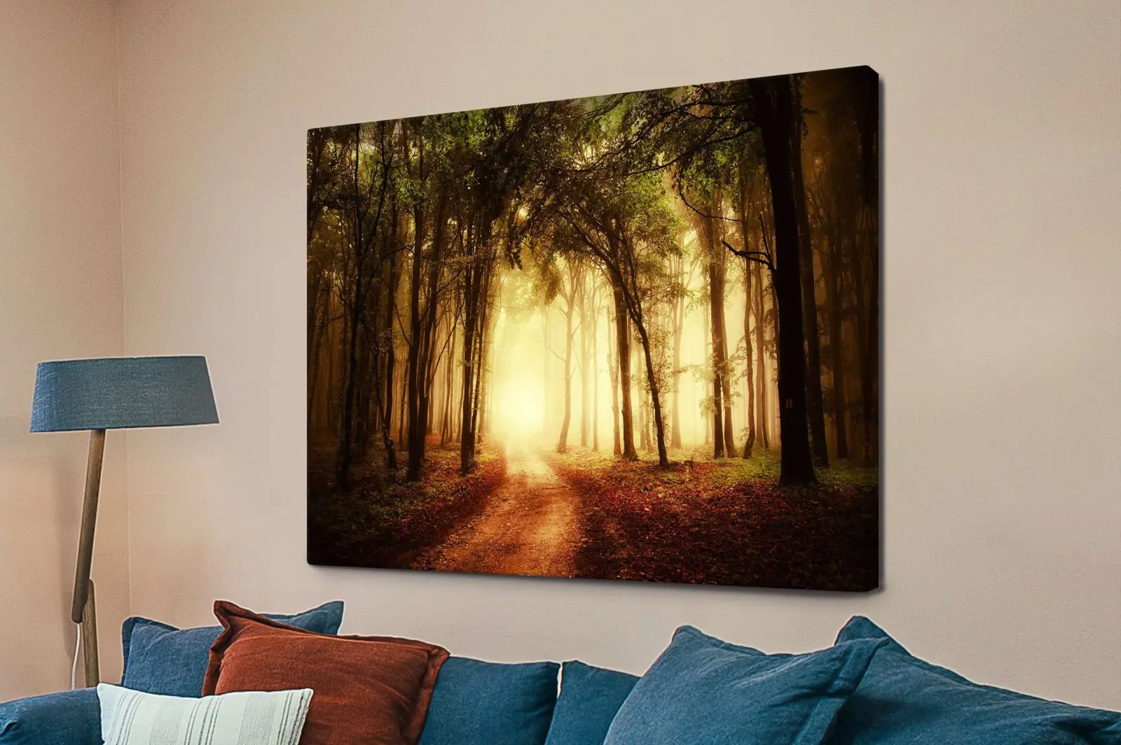 Mystical Woods on canvas, an ethereal forest veiled in mist and light