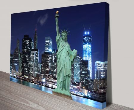 Canvas print of the Statue of Liberty, New York landmark for a bold lounge
