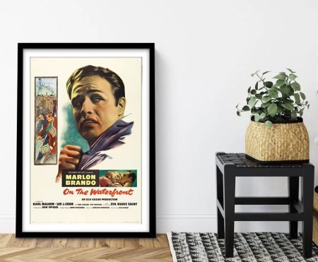 On the Waterfront framed movie poster featuring Marlon Brando