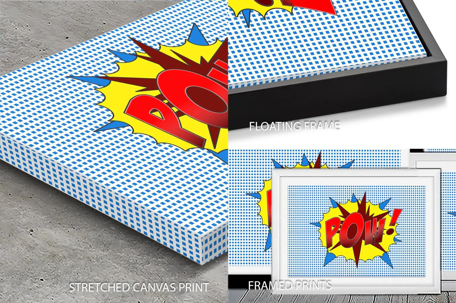 POW! pop-art print with dynamic comic lettering