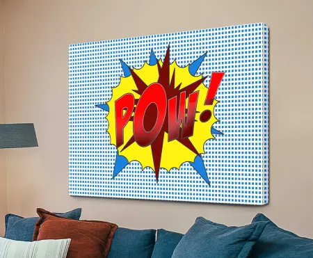 POW! colourful pop-art canvas print with explosive lettering