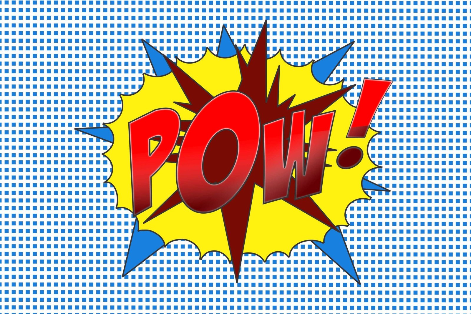 POW! vintage pop-art print in bright primary colours