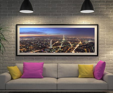 Paris by Night Panoramic: iconic framed canvas crafted in Australia, museum-grade, dispatched Australia-wide.