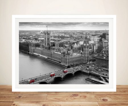 Framed print of Red Buses on Tower Bridge
