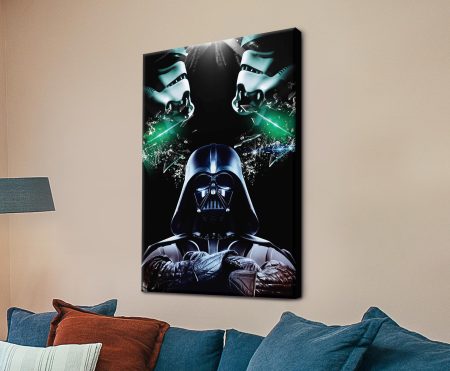 Darth Vader Art: classic stretched canvas crafted in WA, archival inks, dispatched Australia-wide.