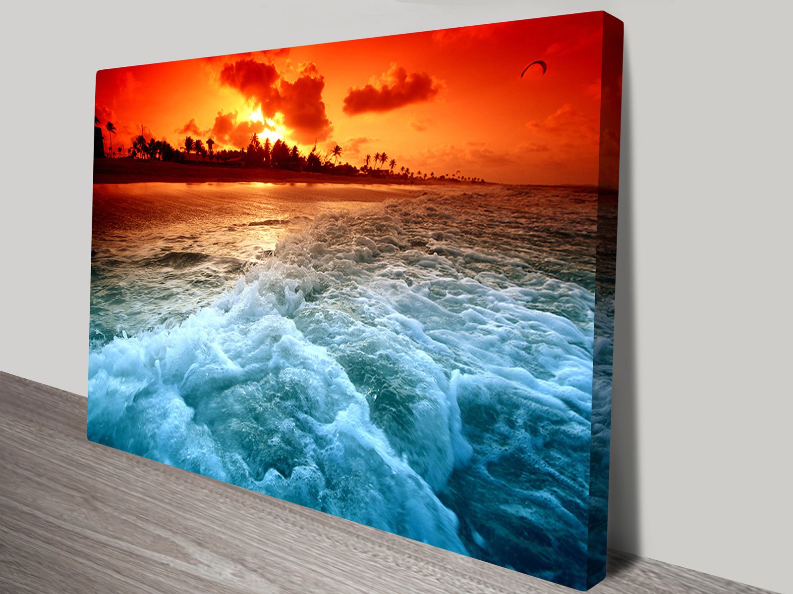 Sunset Churn canvas wall art, panoramic scenery artwork