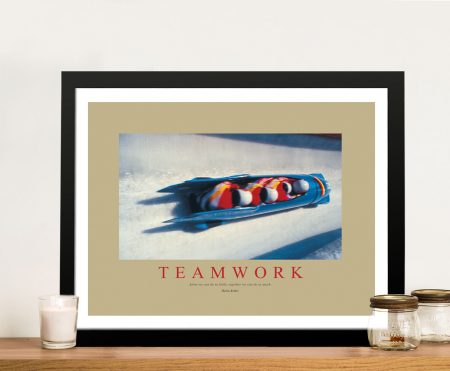 Teamwork canvas wall art, designer statement artwork