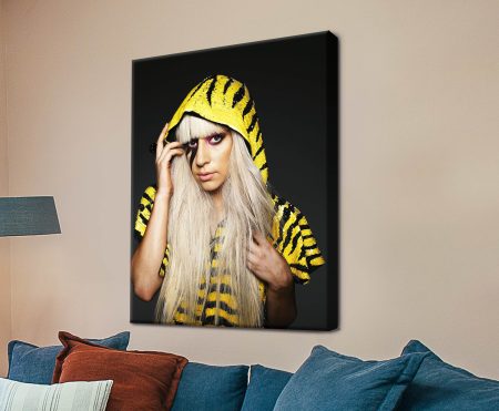 Lady Gaga pop-art giclée print in saturated poster-bright colour