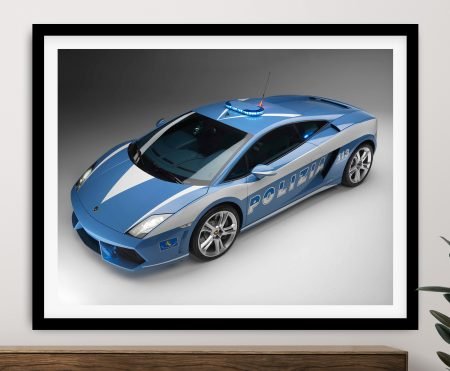 Framed print of the Lamborghini Gallardo Polizia police supercar