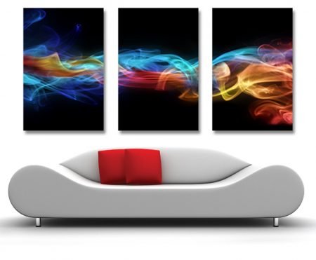 Fire & Ice Beautiful Triptych Abstract Art