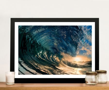 Canvas print of crystal surf waves, clear turquoise and white water