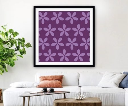 Framed geometric art with crisp coloured shapes