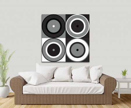 Canvas print of a monochromatic geometric pattern