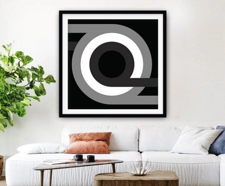 Framed print of retro geometric circles