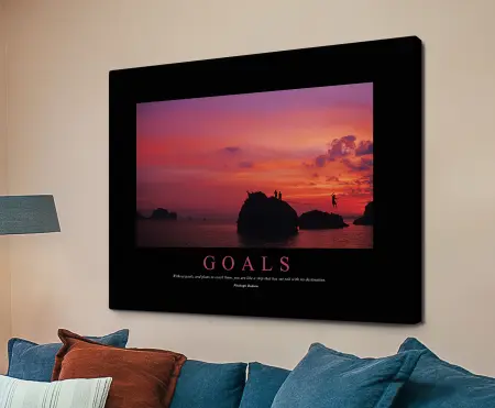 Goals motivational typography with a focused, driven aesthetic