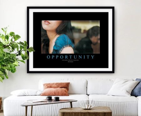 Framed motivational print featuring the word Opportunity