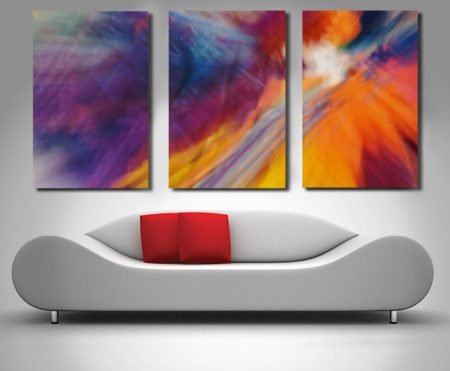 Painted Motion abstract canvas triptych