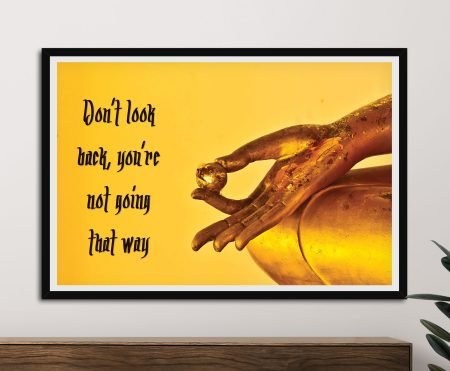 Don't Look Back canvas art with clean modern motivational lettering