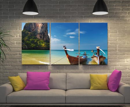 Thailand Paradise Triptych Panel Canvas Art