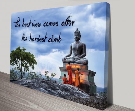 Canvas print of a best-view quote, elegant typographic style for a WA lounge