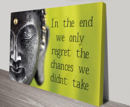Canvas print of a chances quote, bold typographic style for a WA study