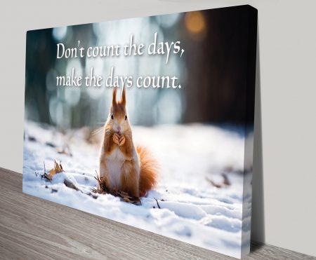 Canvas print of a count-the-days quote, elegant typographic style for a WA bedroom