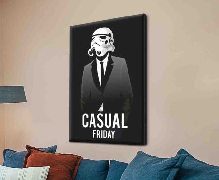 Canvas print of a Casual Friday bold graphic Star Wars design, punchy mood for a Perth games room
