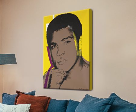 Andy Warhol Muhammad Ali pop portrait with striking colour blocks