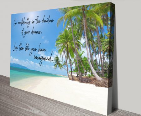 Canvas of the quote Go Confidently, clean modern tones for a WA office