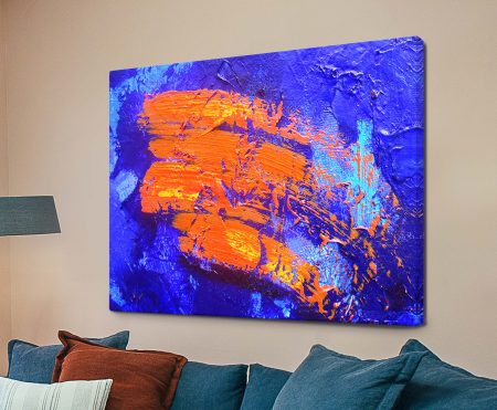 Orange Streak - abstract wall art, a modern contemporary abstract piece in canvas form