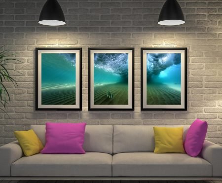 Bream Under A Breaking Wave — multi-panel canvas art | split-canvas wall art printed in Perth