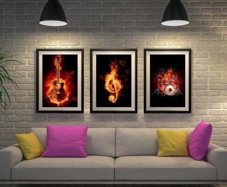 Fiery Music Canvas Art Set