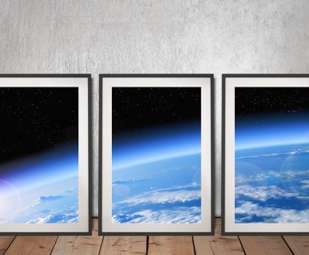 Space Sector 3 Panel canvas | feature-wall canvas, panoramic edition for art lovers