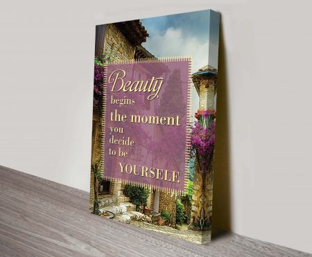 Beauty Inspirational Quote canvas art, curated gallery artwork