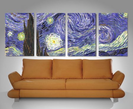 Starry Night Quad framed print, designer statement artwork