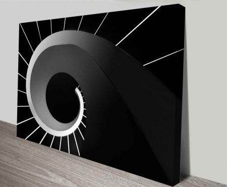 smooth spiral staircase photo into canvas art