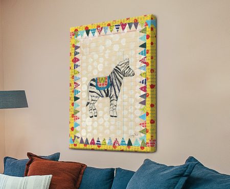 Circus Fun I colourful circus zebra canvas print