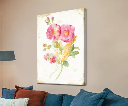 Midsummer Gold II on canvas, a painterly botanical composition with rich detail